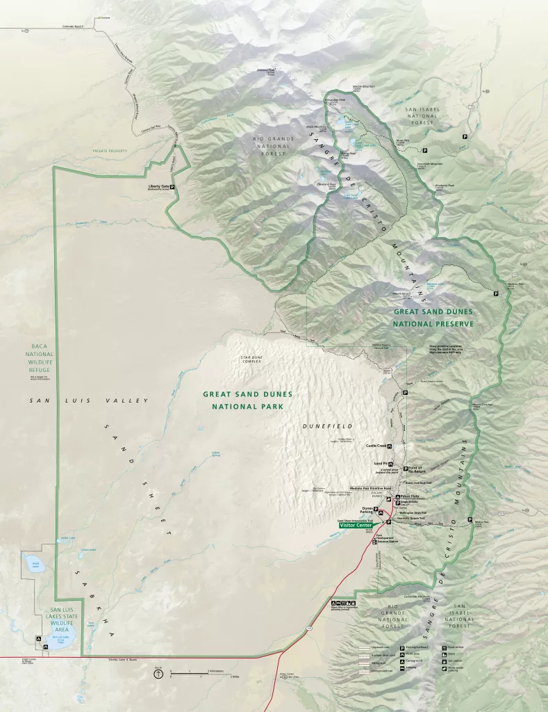 great sand dunes national park map