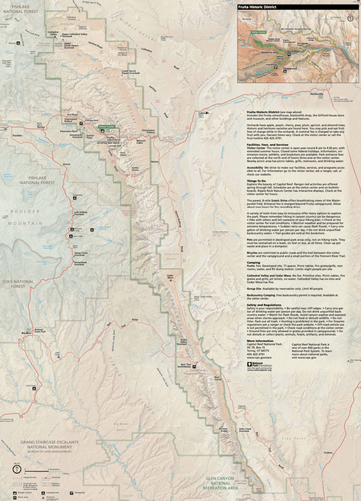 capitol reef national park map