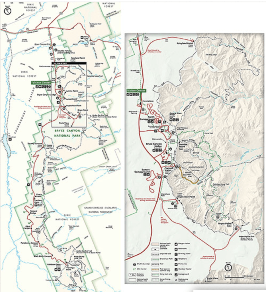 bryce canyon national park map